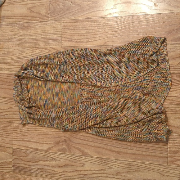 Cato rainbow space dye cardigan sleeveless open knit open front size 18/20 - Picture 1 of 7